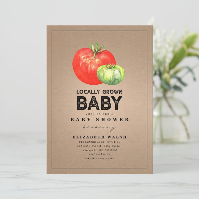 Convites Cartolina de Aquarela de Chá de fraldas Localmente (Em pé/Frente)