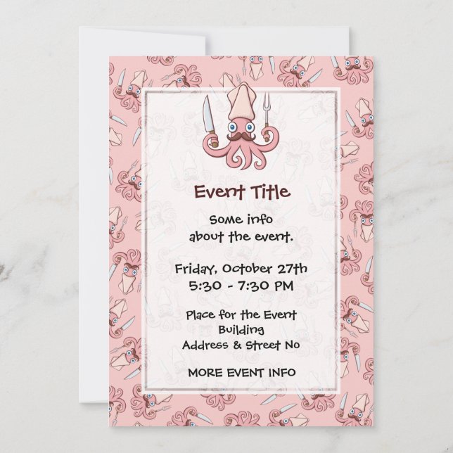 Convites Cartoon Chef Lula (Verso)