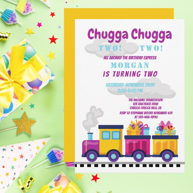 Convites Cartoon Chugga Choo Segundo Aniversário (Criador carregado)