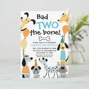 Convites Cartoon Como Dois Maus O segundo aniversário Dos C