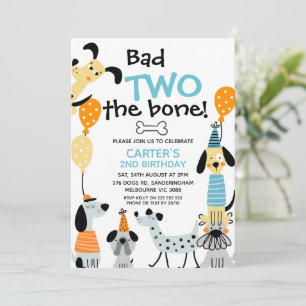 Convites Cartoon Como Dois Maus O segundo aniversário Dos C