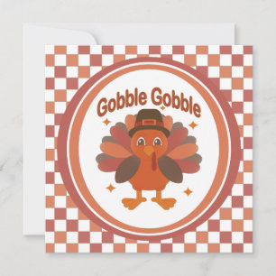 Convites Cartoon de Ação de Graças da Turquia - "Gobble Gob