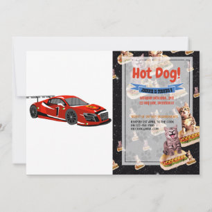 Convites Cartoon de carro rápido  Corrida extrema Escolher