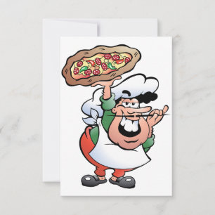 Convites Cartoon de Chef de Pizza Italiano Clássico