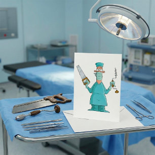 Convites Cartoon de Cirurgião Engraçado Humor Médico Hilári