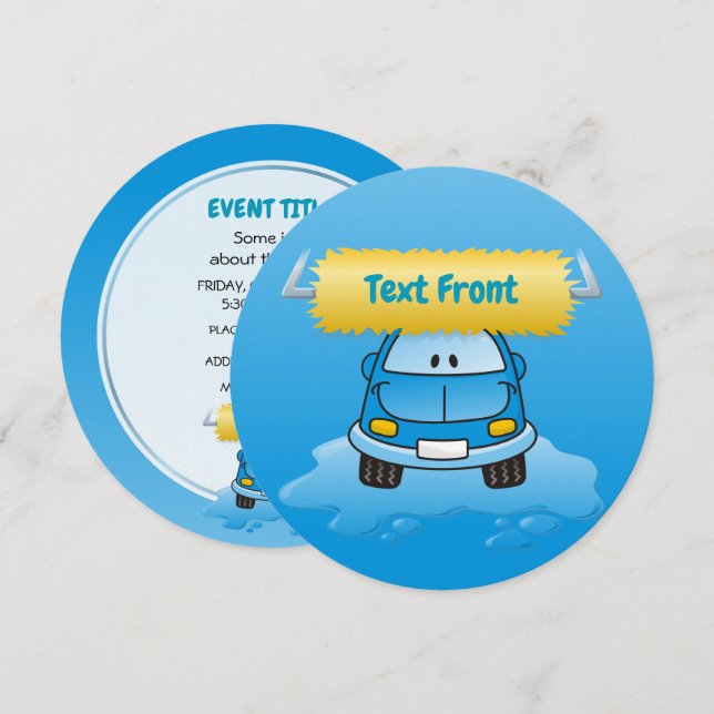 Convites Cartoon de lavagem (Frente/Verso)