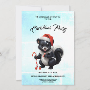 Convites Cartoon de Skunk de Natal bonito