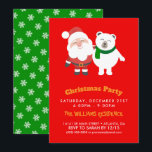 Convites Cartoon do Papai Noel e Urso Polar<br><div class="desc">urso polar santa claus,  ursinho mascote gelo divertido,  chapéu ártico feliz nevando,  hipster floco de neve de desenho frio,  pele de presente alegre e alegre,  felicidade do vaso do cachecol fofo,  feliz Natal branco do norte,  ilustração de cartoon de feriado animal,  inverno de natal,  urso polar santa claus, </div>