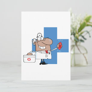 Convites Cartoon Doctor with Phone and Medical Bag