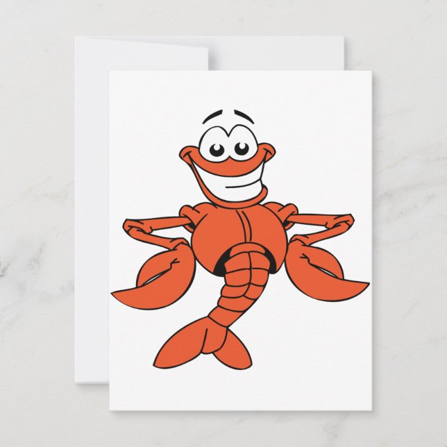 Convites Cartoon Lobster de Sorriso (Frente)