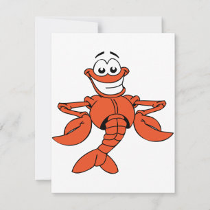 Convites Cartoon Lobster de Sorriso