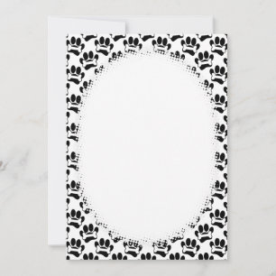 Convites Cartoon Paws And Bones Patterno DIY Vazio