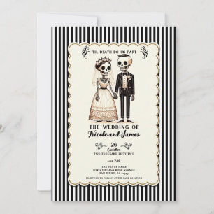 Convites Cartoon Skeleton Bride + Casamento Whimsical