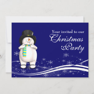 Convites Cartoon Snowman & Penguin Festa de Natal