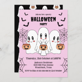 Convites Cartoon Spooky Cute Kawaii Festa de Halloween Fant