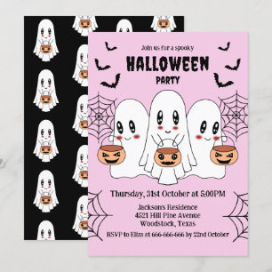 Convites Cartoon Spooky Cute Kawaii Festa de Halloween Fant