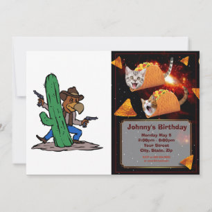 Convites Cartoon Villain Hawk  escolher cor de fundo