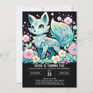 Convites Cartoon Wolf Digital Birthday