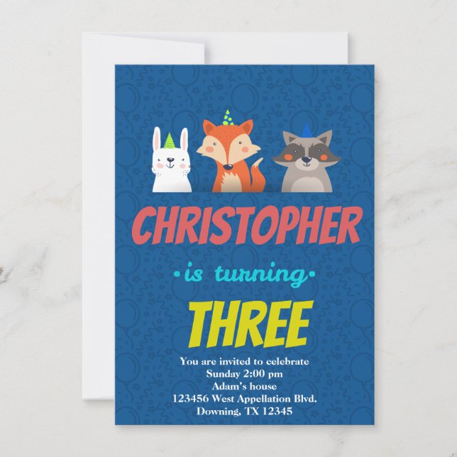 Convites Cartoons de Aniversário de crianças Personalizados (Frente)