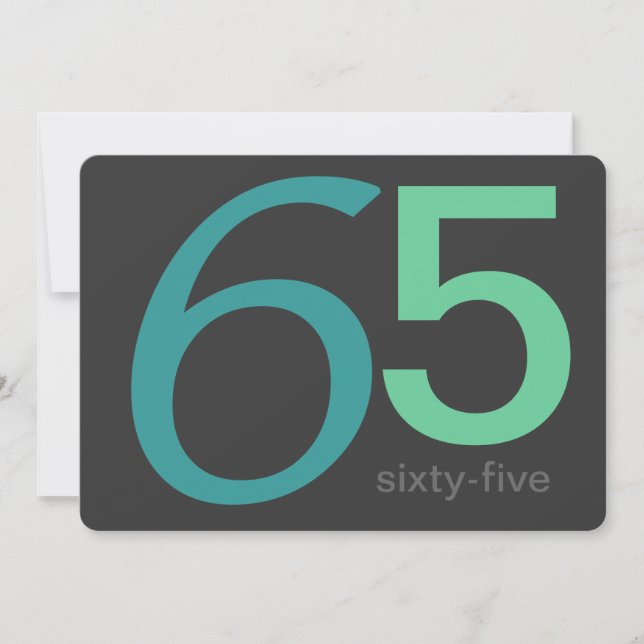 Convites Carvões e Blue Custom 65th Aniversário (Frente)