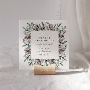 Convites Casa Aberta da Praça Elegante do Pastel de inverno