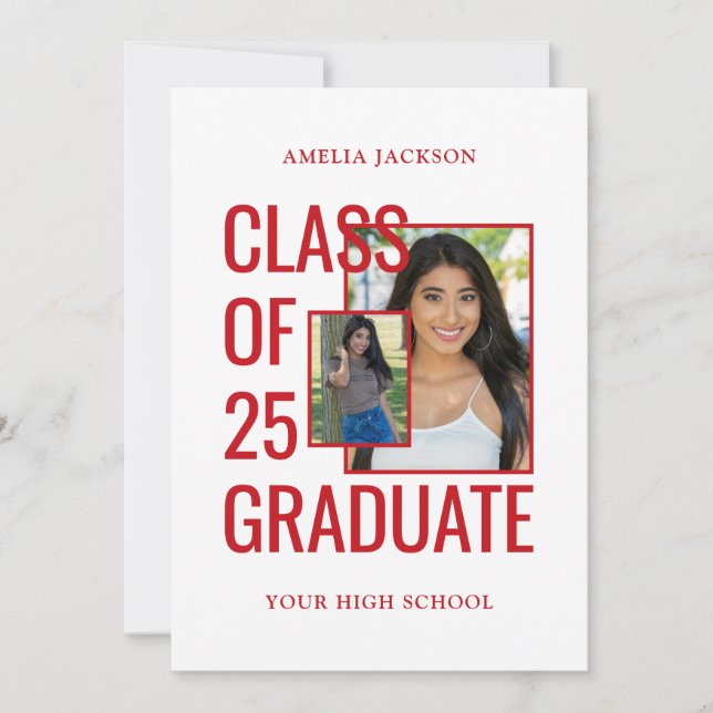 Convites Casa Aberta De 25 Fotos Vermelhas E Brancas 2 (Frente)