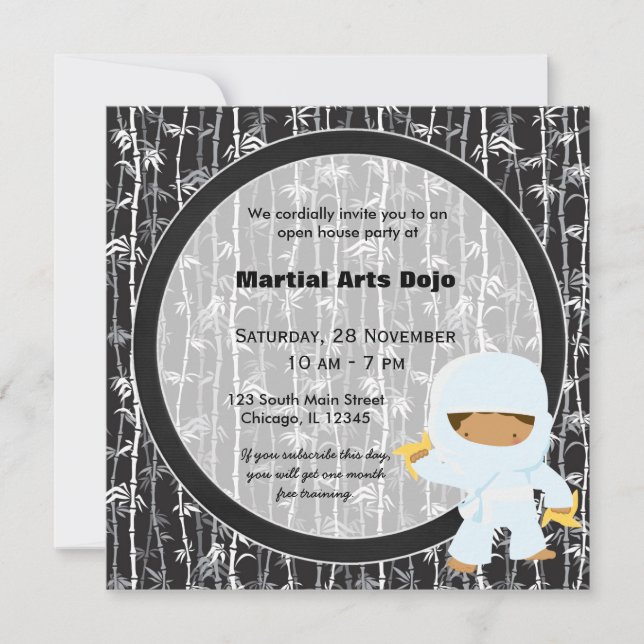 Convites Casa Aberta de Artes Marciais (Frente)