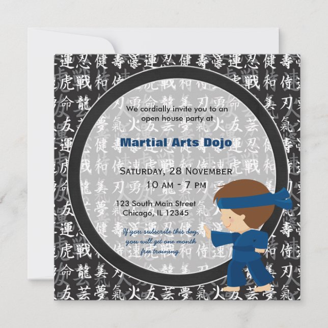 Convites Casa Aberta de Artes Marciais (Frente)