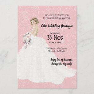 Convites Casa aberta de boutique de Bridal escolhe cor de f