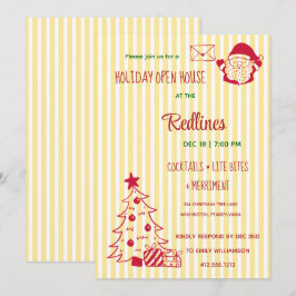 Convites Casa Aberta de Feriado Despida Flavescente