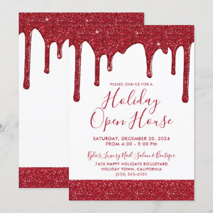 Convites Casa Aberta de Feriado Vermelho Natal