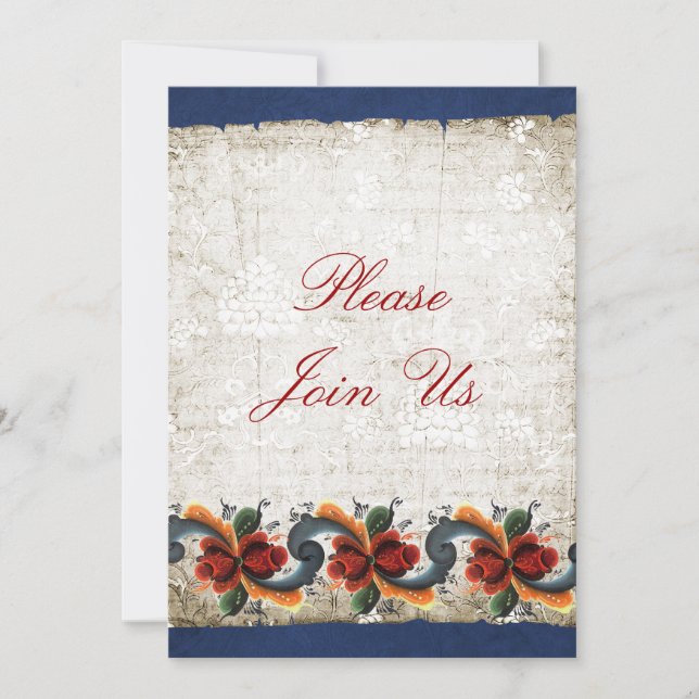 Convites Casa Aberta de Férias  Rosemaling (Frente)