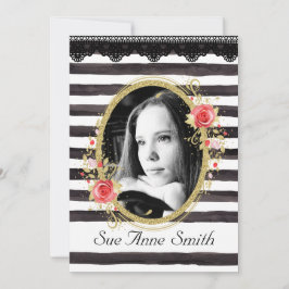 Convites Casa Aberta de Graduação de Fotos em Preto e Branc