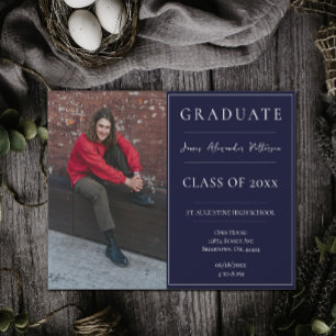 Convites Casa Aberta de Graduação de Fotos Minimalista MA