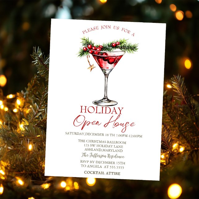 Convites Casa Aberta de Natal com Martini de Natal (Criador carregado)