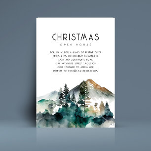 Convites Casa Aberta de Natal da Floresta de inverno