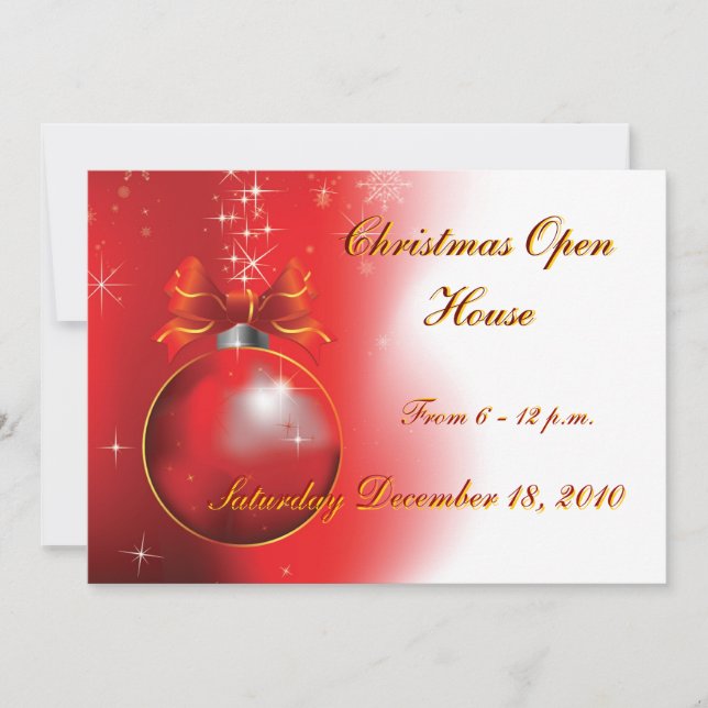 Convites Casa Aberta de Natal, Das 18h às 0h, F... (Frente)