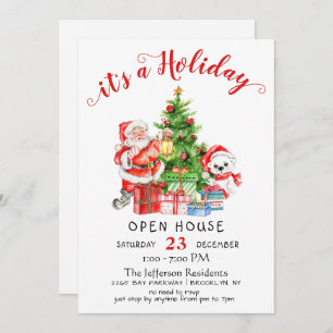 Convites Casa Aberta de Natal do Noel Claus Engraçado