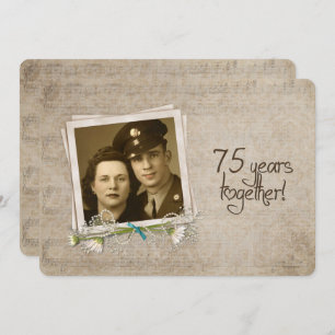 Convites Casa aberta do 75º aniversário de casamento