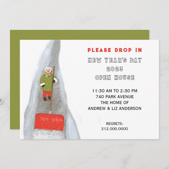 Convites Casa Aberta do Partido de Ano Novo (Frente/Verso)