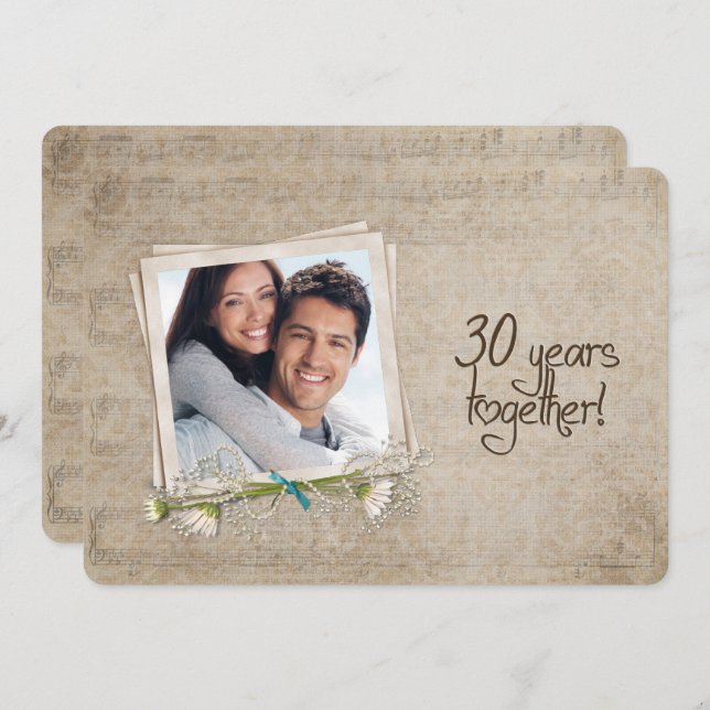 Convites Casa aberta para aniversário de 30 anos de casamen (Frente/Verso)
