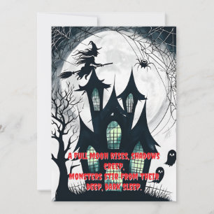 Convites Casa Assombrada com Janelas Brilhantes