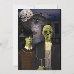 Convites Casa Assombrada de Halloween Gothic Americana