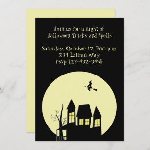 Convites Casa Assombrada e Bruxa Voadora