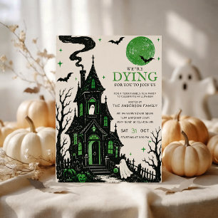Convites Casa Assombrada Gótica Halloween Bruxa Verde