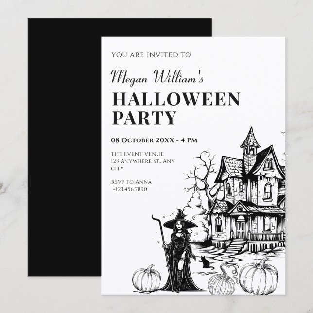 Convites Casa assombrada halloween  (Frente/Verso)