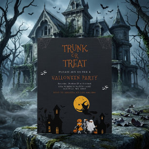 Convites Casa Assombrada Trunk or Treat Halloween