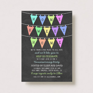 Convites Casa de Banners de Bunting Bonito