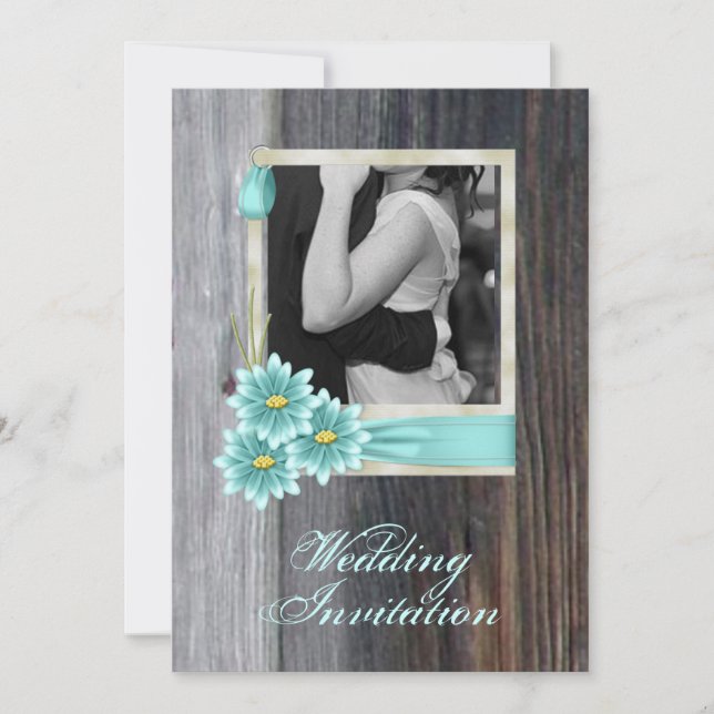 Convites casa de campo rústica com margarida noivado wester (Frente)