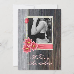 Convites casa de campo rústica com margarida para casamento